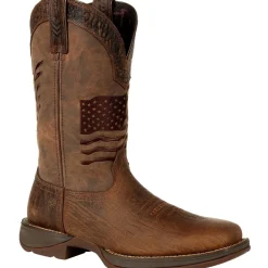 Durango Men's Rebel Distressed Flag Embroidery 12" Sqr Toe Western Boot