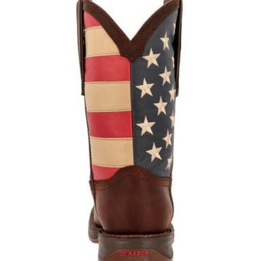 Durango Men's Rebel Patriotic 11" Soft Toe Pull On Western Classic Boot- - DB5554