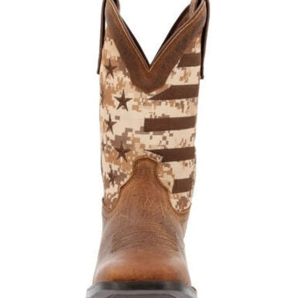 Durango Men's Westward 11" ST Western Work Boot -Camo Flag- DDB0397