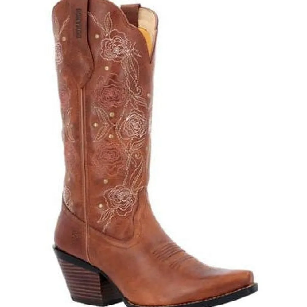 Women Durango Women's Crush 13" Snip Toe Western Boot - Rosewood - DRD0453