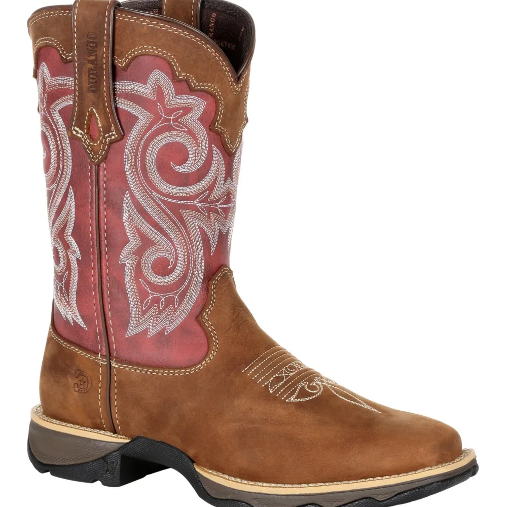 Women Durango Women's Lady Rebel 10" Sqr Toe Western Boot- Rusty Red- DRD0349