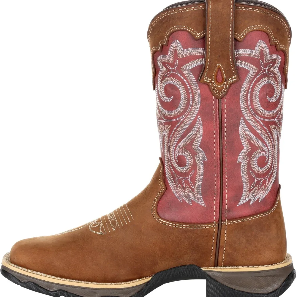 Women Durango Women's Lady Rebel 10" Sqr Toe Western Boot- Rusty Red- DRD0349
