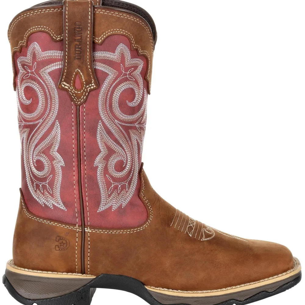 Women Durango Women's Lady Rebel 10" Sqr Toe Western Boot- Rusty Red- DRD0349