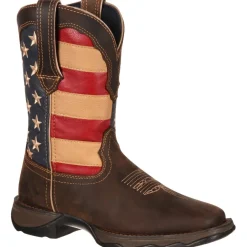 Women Durango Women's Lady Rebel Patriotic 10" Square Toe Western Flag Boot RD4414