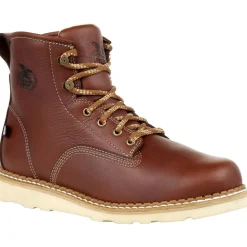 Women Georgia Men's 6" Soft Toe USA Made Wedge Work Boot - - GB00356