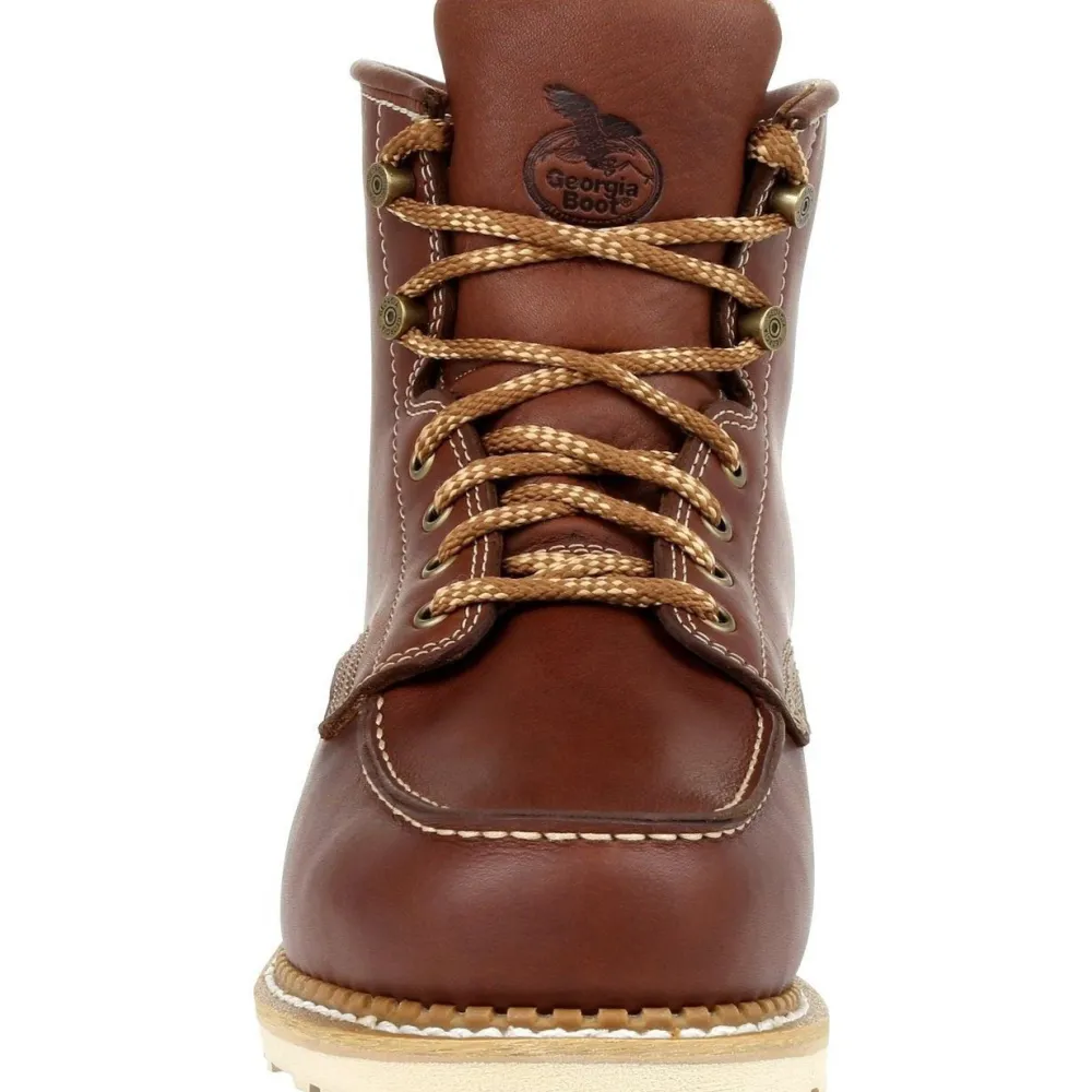 Women Georgia Men's 6" Soft Toe Wedge Moc Toe USA Made Wedge Work Boot - - GB00358