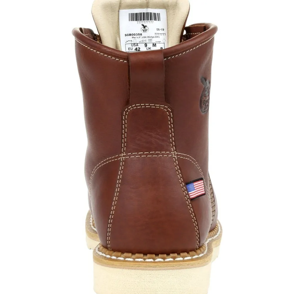 Women Georgia Men's 6" Soft Toe Wedge Moc Toe USA Made Wedge Work Boot - - GB00358