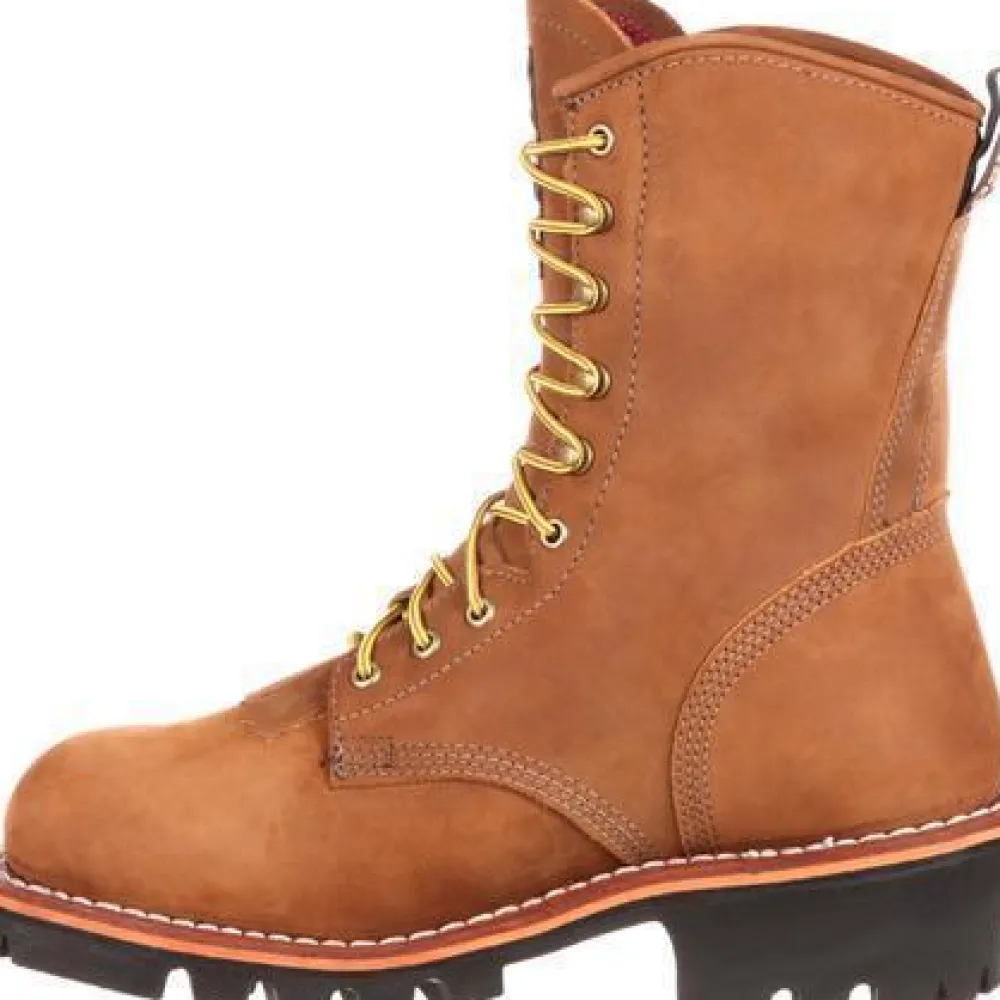 Women Georgia Men's 8" Stl Toe WP Insulated Logger Work Boot - - G9382