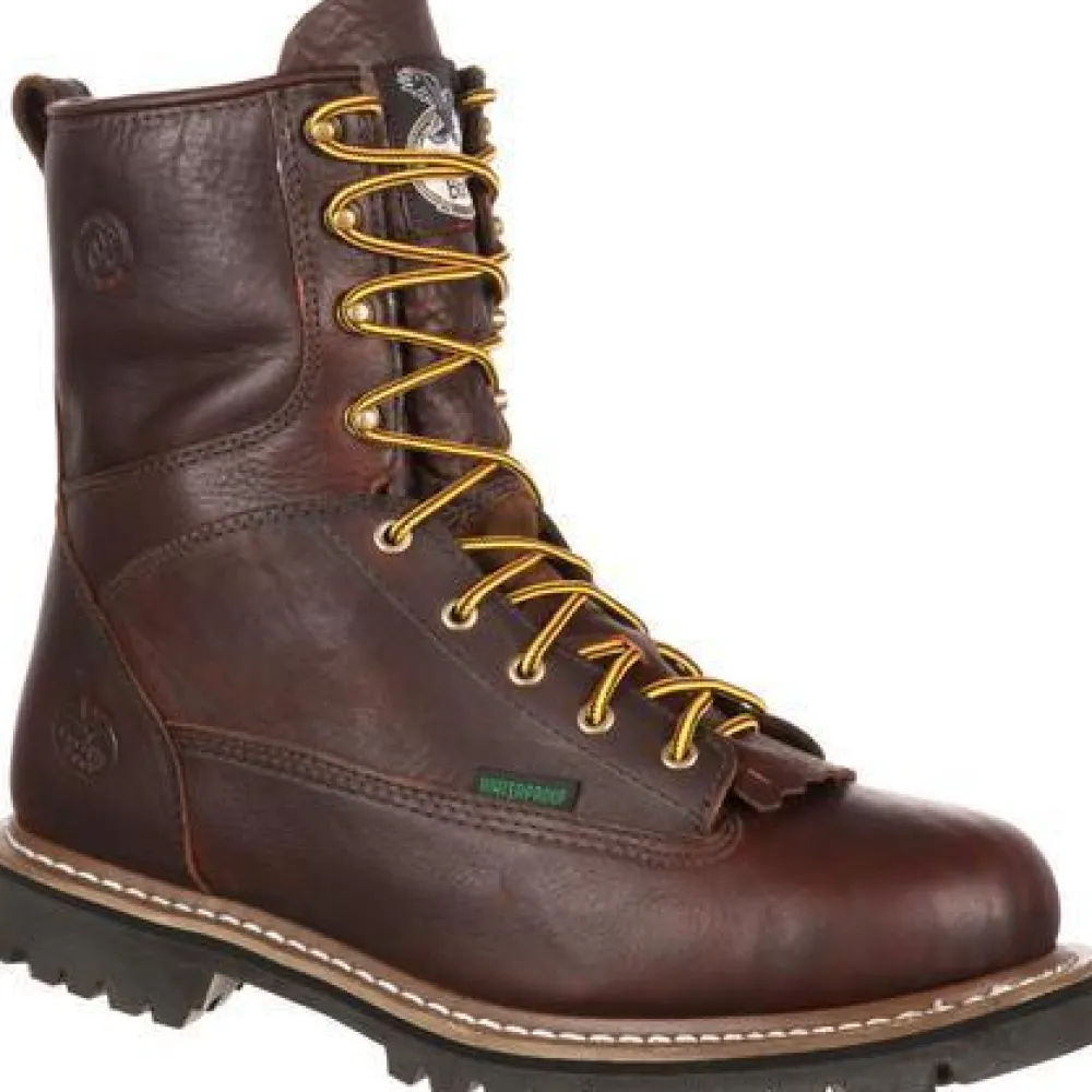 Women Georgia Men's 8" Waterproof Lace To Toe Work Boot - - G101