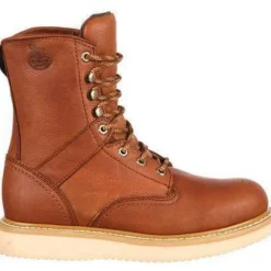 Women Georgia Men's 8" Wedge Steel Toe Work Boot - Brown - G8342