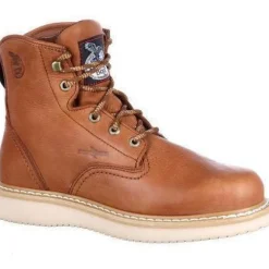 Women Georgia Men's 6" Wedge Work Boot - Brown - G6152