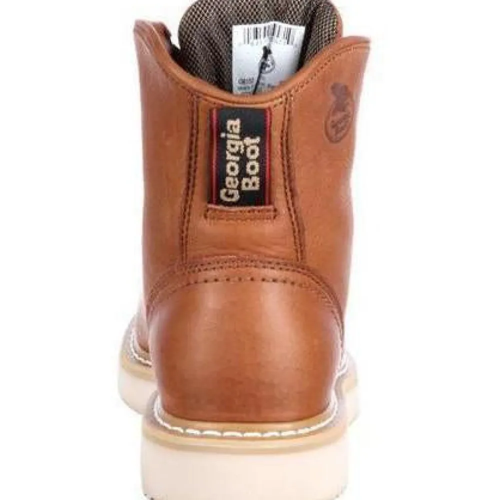 Women Georgia Men's 6" Wedge Work Boot - Brown - G6152