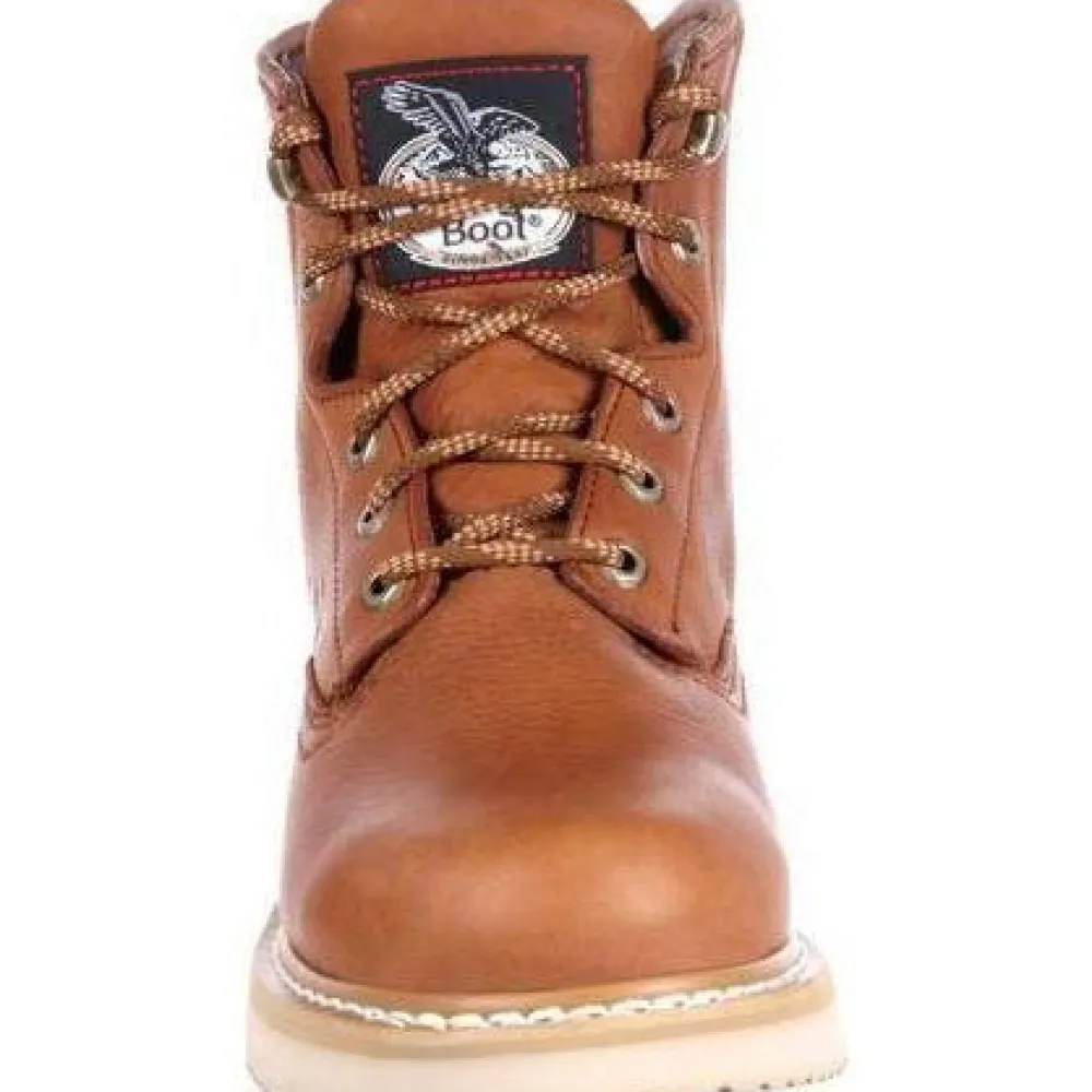 Women Georgia Men's 6" Wedge Work Boot - Brown - G6152