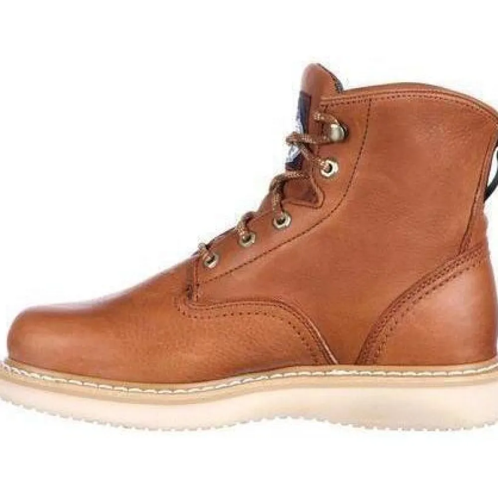 Women Georgia Men's 6" Wedge Work Boot - Brown - G6152