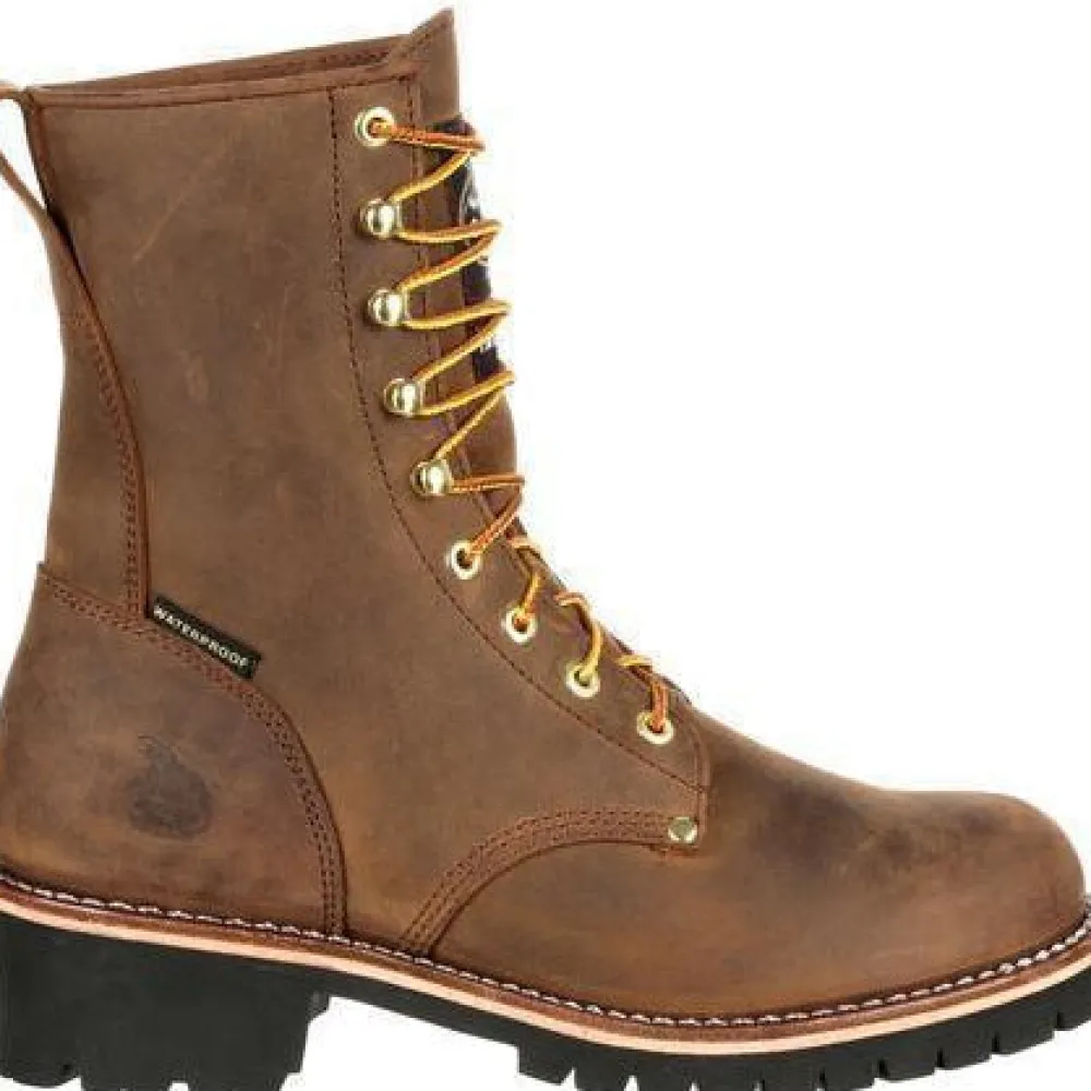Women Georgia Men's 8" WP Steel Toe Ins. Logger Work Boot - - GB00065