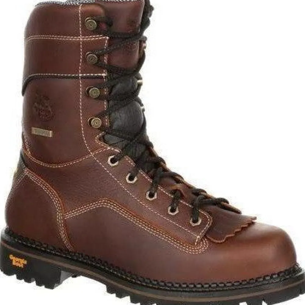 Women Georgia Men's AMP LT 9" Logger Low Heel WP Work Boot - - GB00237