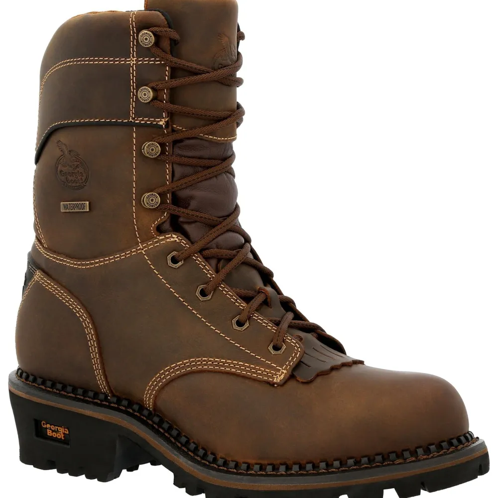 Women Georgia Men's AMP LT Logger 9" Comp Toe WP 600G Ins Work Boot- GB00491