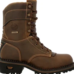 Women Georgia Men's AMP LT Logger 9" Comp Toe WP 600G Ins Work Boot- GB00491