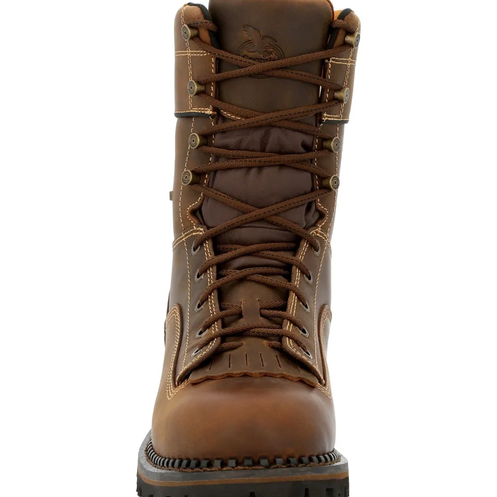 Women Georgia Men's AMP LT Low Heel Logger 9" Soft Toe WP Work Boot- GB00472