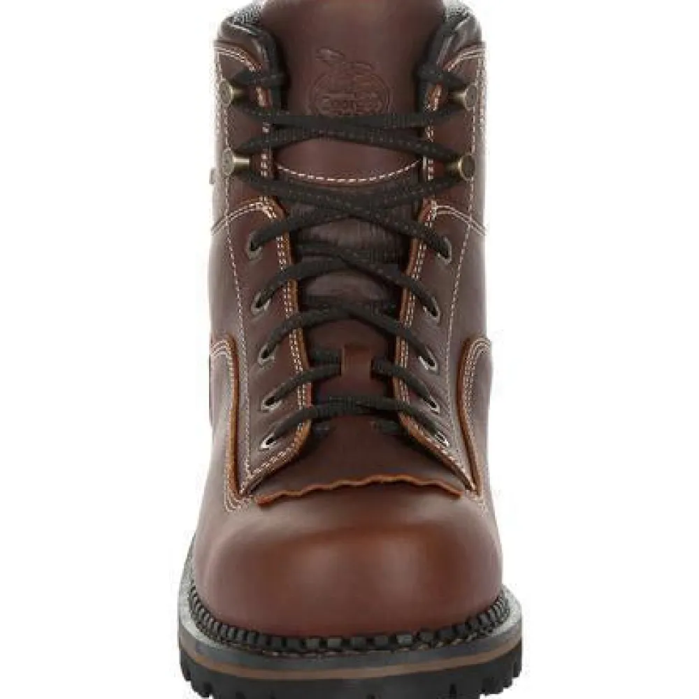 Women Georgia Men's Amp LT Low-Heel Logger 6" WP Work Boot - - GB00270