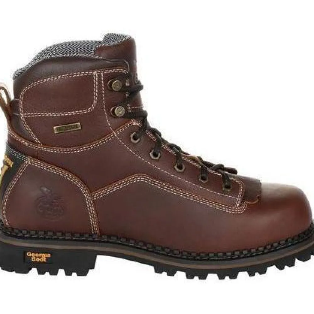 Women Georgia Men's Amp LT Low-Heel Logger 6" WP Work Boot - - GB00270