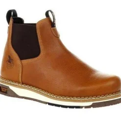 Women Georgia Men's AMP LT Wedge Soft Toe Chelsea Work Boot - - GB00346