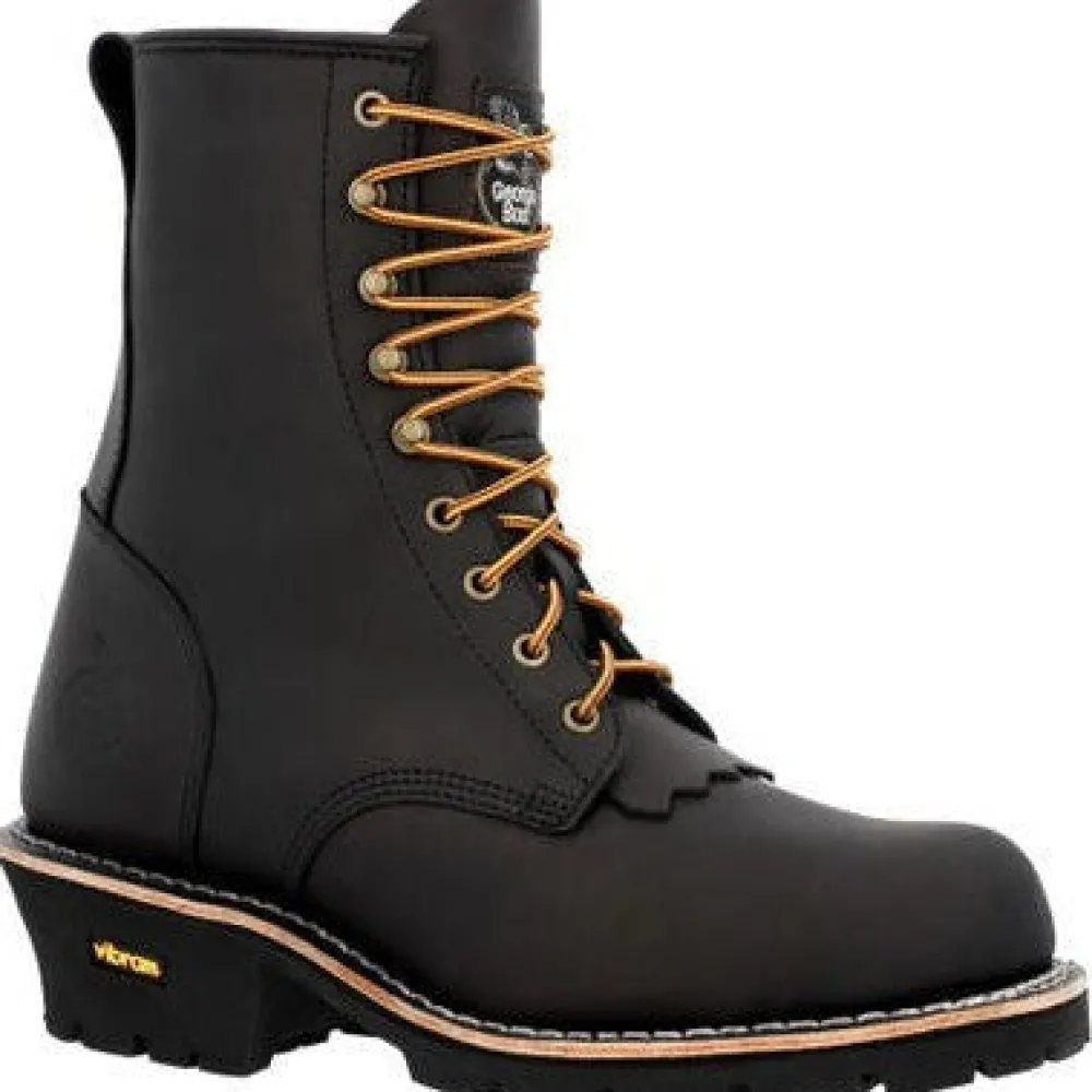 Women Georgia Men's Forestry 8" Soft Toe Logger Work Boot- - GB00648