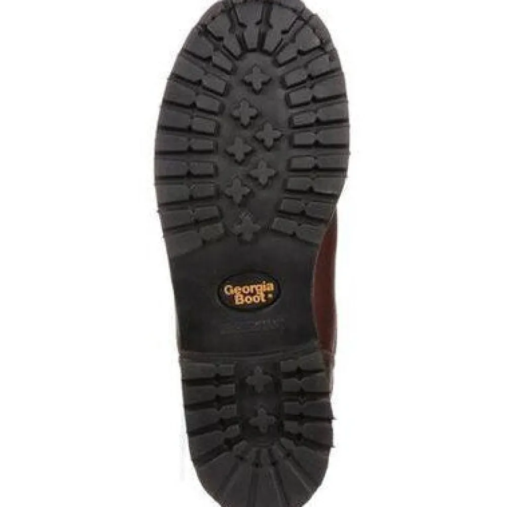 Georgia Men's Logger 6" Soft Toe WP Lace-To-Toe Work Boot- Chocolate- GBOT052