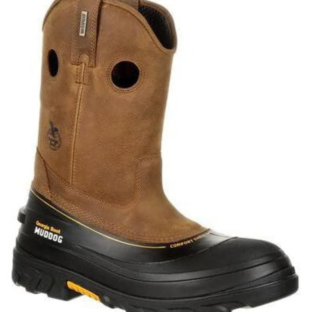 Women Georgia Men's Muddog 11" CT WP Wellington Work Boot- Gold- GB00243