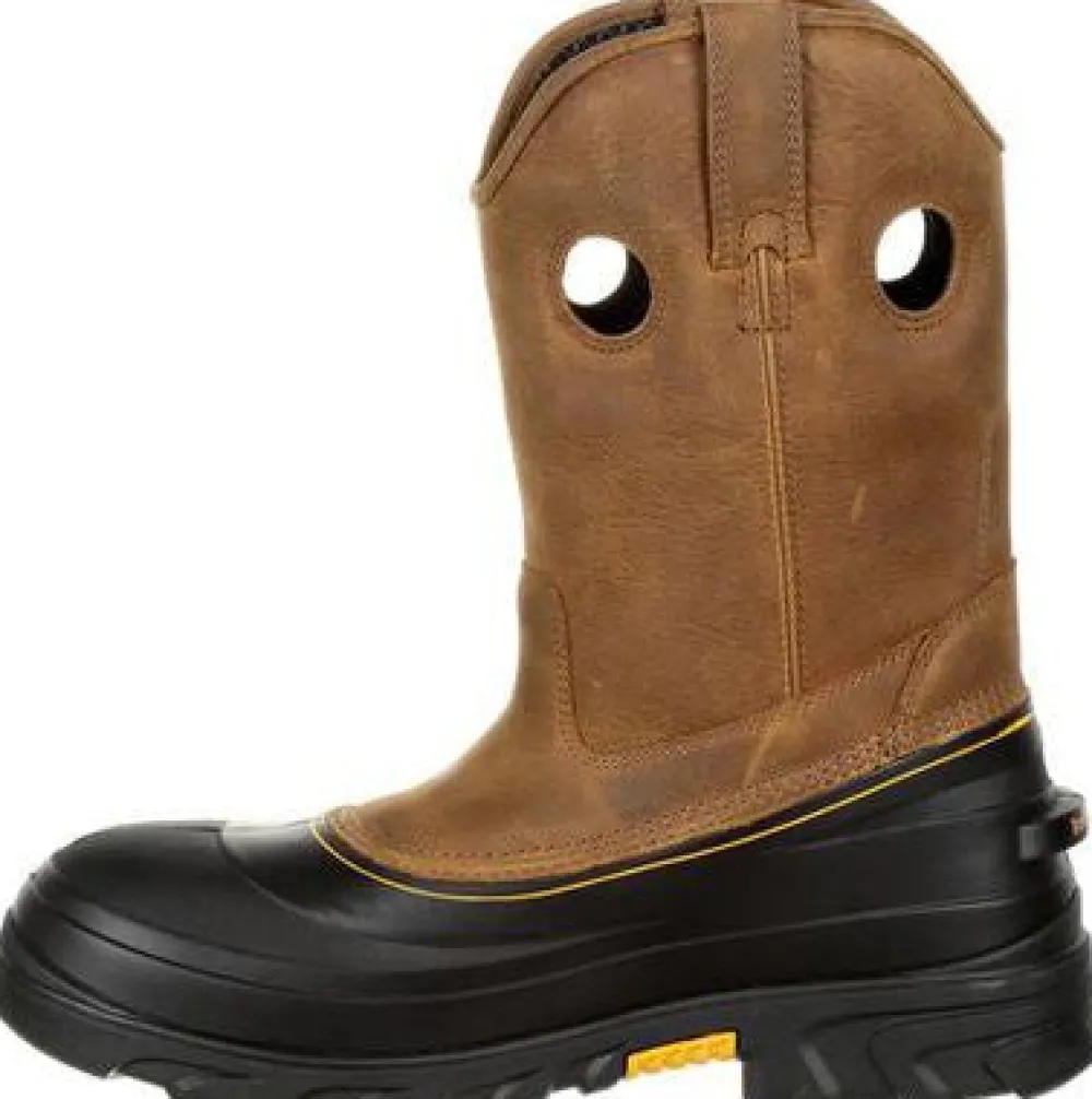 Women Georgia Men's Muddog 11" CT WP Wellington Work Boot- Gold- GB00243