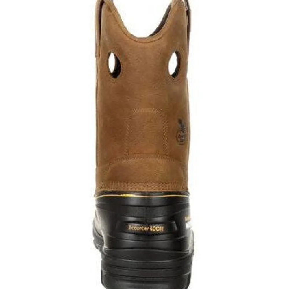 Women Georgia Men's Muddog 11" CT WP Wellington Work Boot- Gold- GB00243