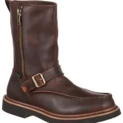 Women Georgia Men's Side Zip Waterproof Wellington Work Boot - - G4124