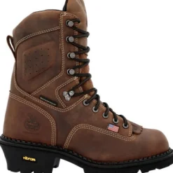 Women Georgia Men's USA 9" Soft Toe WP Logger Work Boot- Horse- GB00539