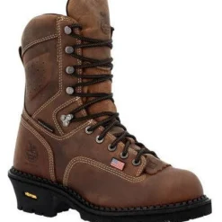 Women Georgia Men's USA 9" Soft Toe WP Logger Work Boot- Horse- GB00539