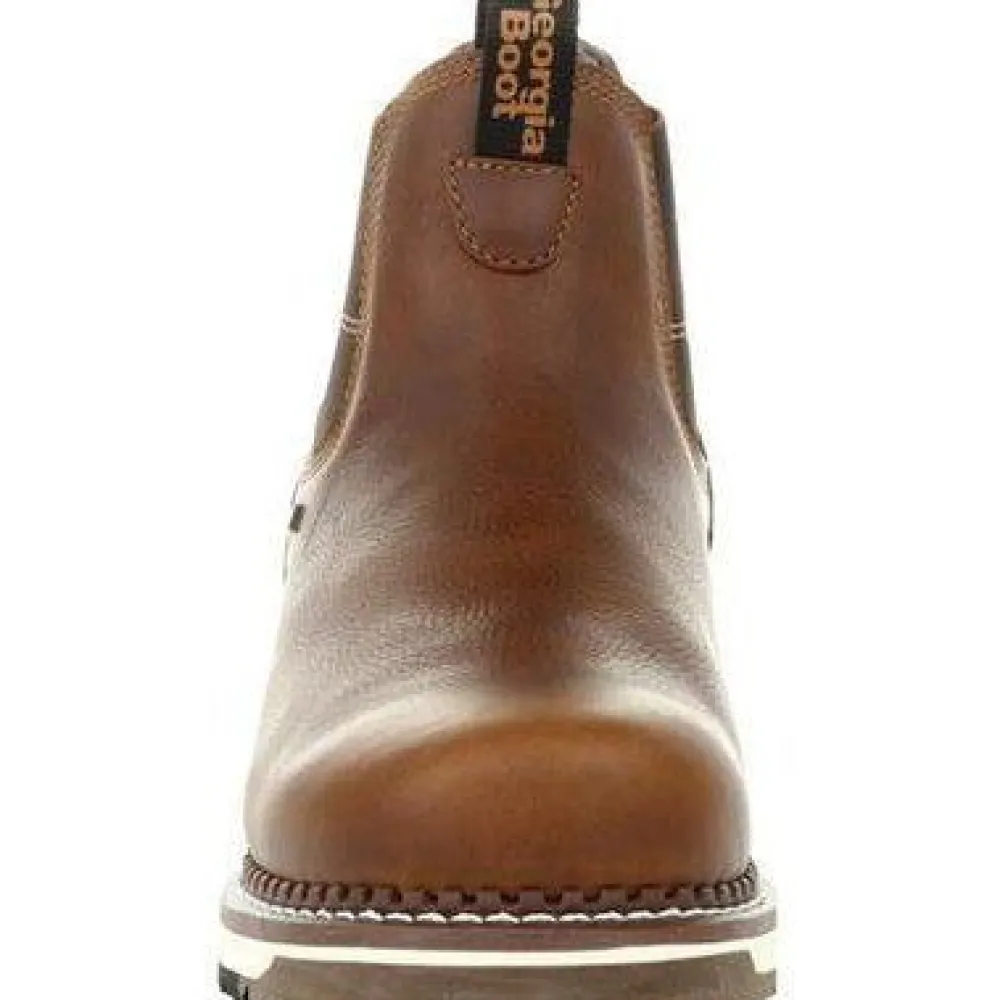 Women Georgia Men's Wedge Chelsea Soft Toe WP Wedge Work Boot - - GB00352