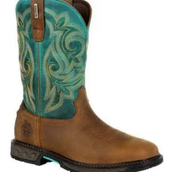 Women Georgia Women's Carbo Tec LT 10" Soft Toe WP Zipper Western Work Boot - GB00395