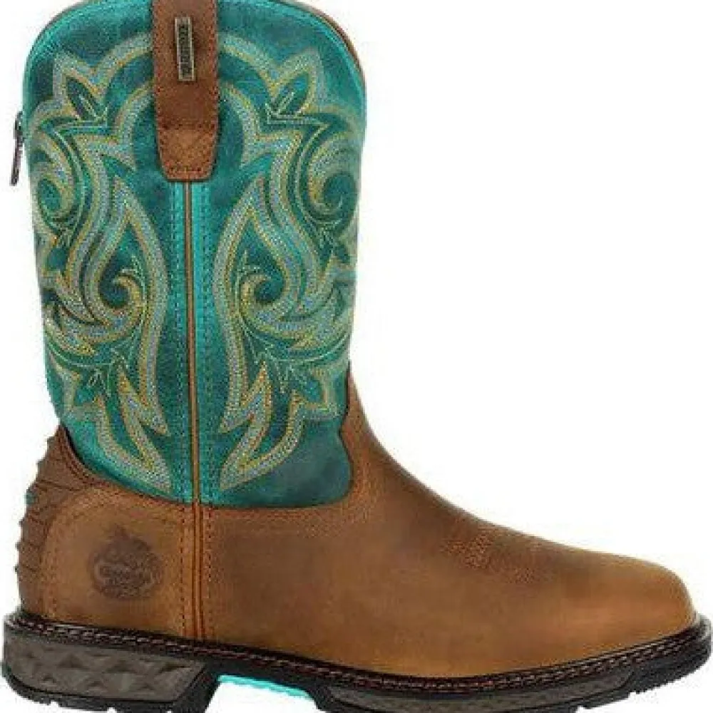 Women Georgia Women's Carbo Tec LT 10" Soft Toe WP Zipper Western Work Boot - GB00395