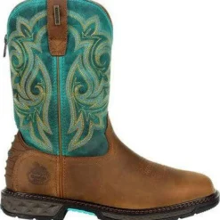 Women Georgia Women's Carbo Tec LT 10" Steel Toe WP Zip Western Work Boot- GB00386
