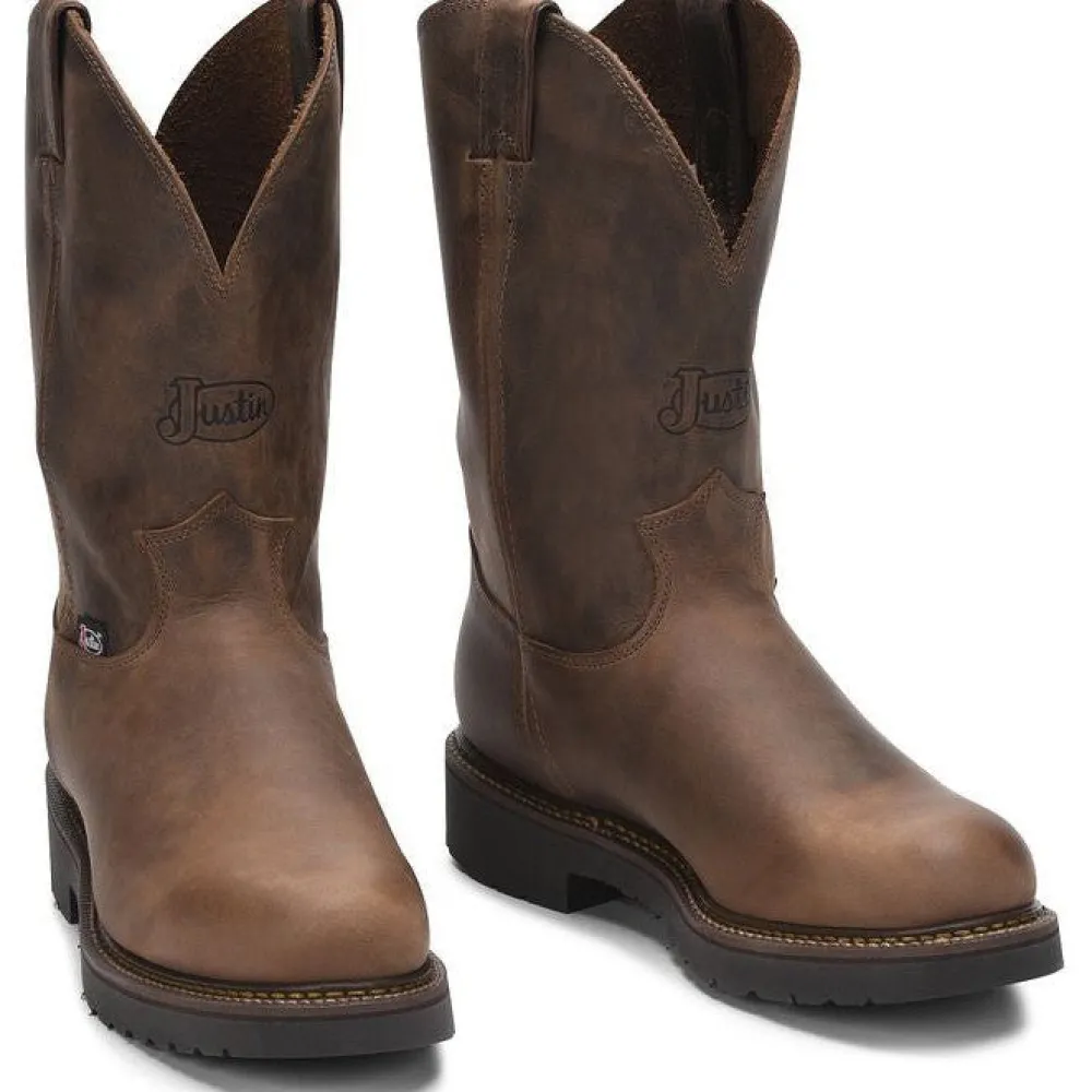 Justin Men's Balusters 11" Slip Resistant Western Work Boot -- 4444