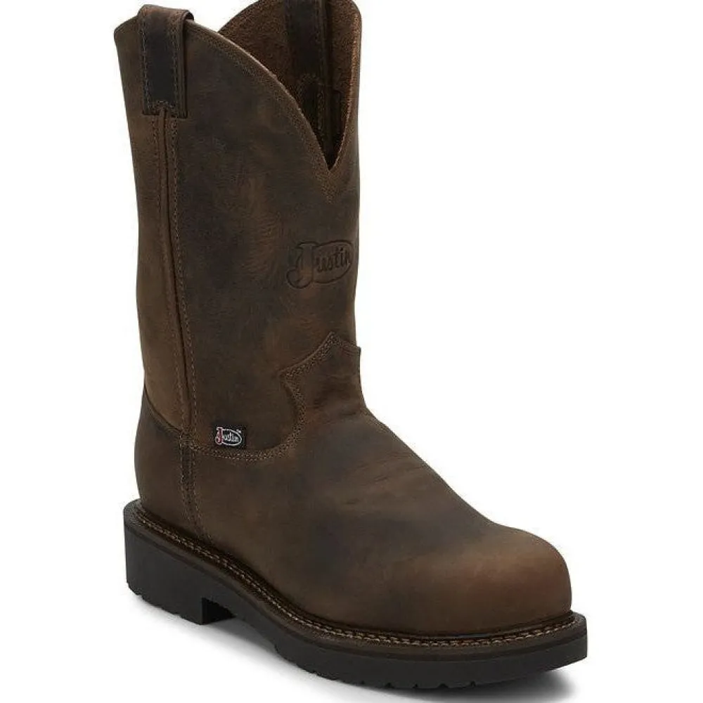 Justin Men's Balusters 11" ST Western USA Made Work Boot -- 4445