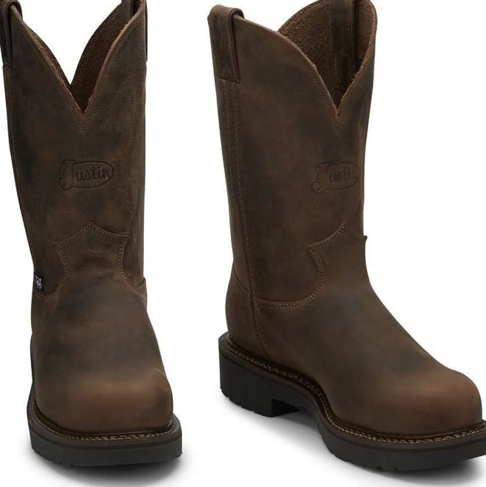 Justin Men's Balusters 11" ST Western USA Made Work Boot -- 4445