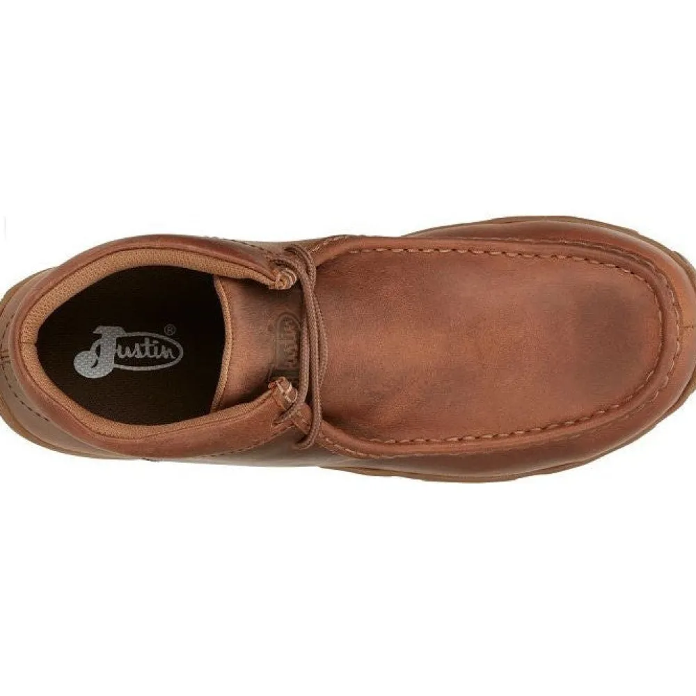 Justin Men's Cappie 4" Moc Toe Work Shoe -Sand - SE241