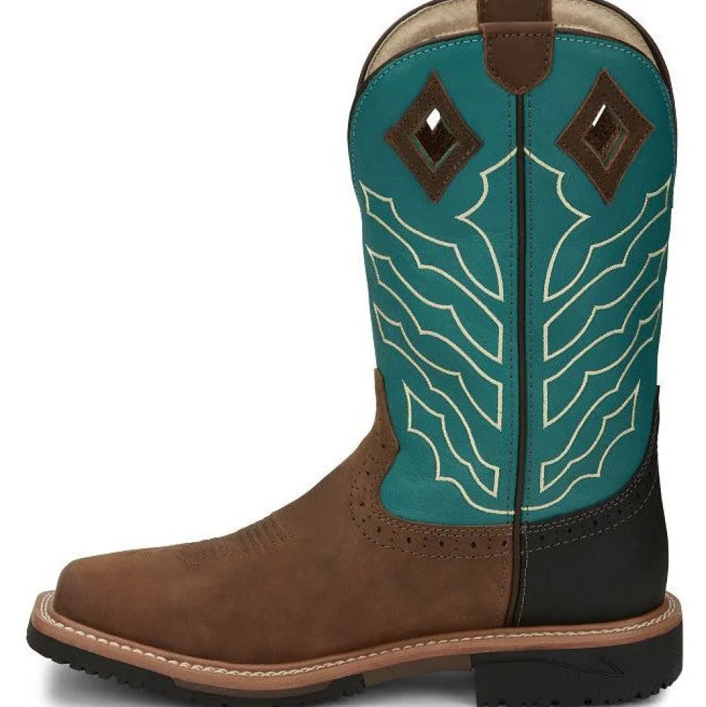 Justin Men's Derrickman 11" WP Steel Toe Western Work Boot -- SE4972