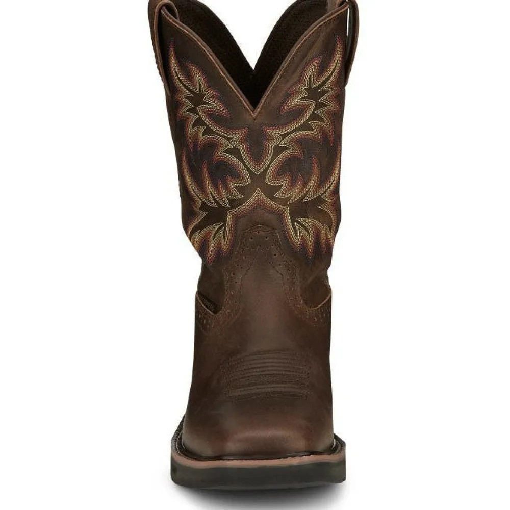 Justin Men's Driller 11" Waterproof Western Work Boot -Tan- SE4689