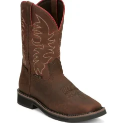 Women Justin Men's Driller II 11" WP Steel Toe Western Work Boot -- SE3117