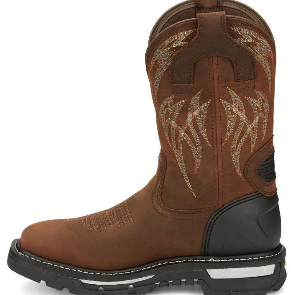 Women Justin Men's Frontline Hiviz 11" WP Western Work Boot -- CR2151