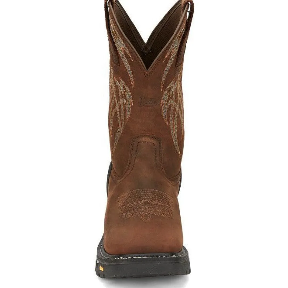 Women Justin Men's Frontline Hiviz 11" WP Western Work Boot -- CR2151