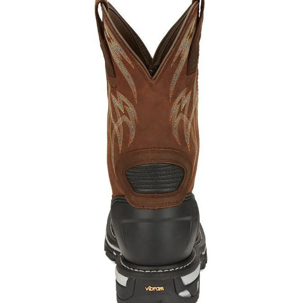 Women Justin Men's Frontline Hiviz 11" WP Western Work Boot -- CR2151