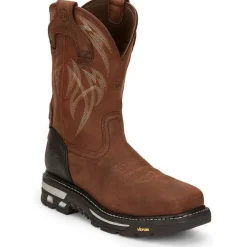 Women Justin Men's Frontline Hiviz 11" WP Nano Comp Toe Western Work Boot -- CR2152