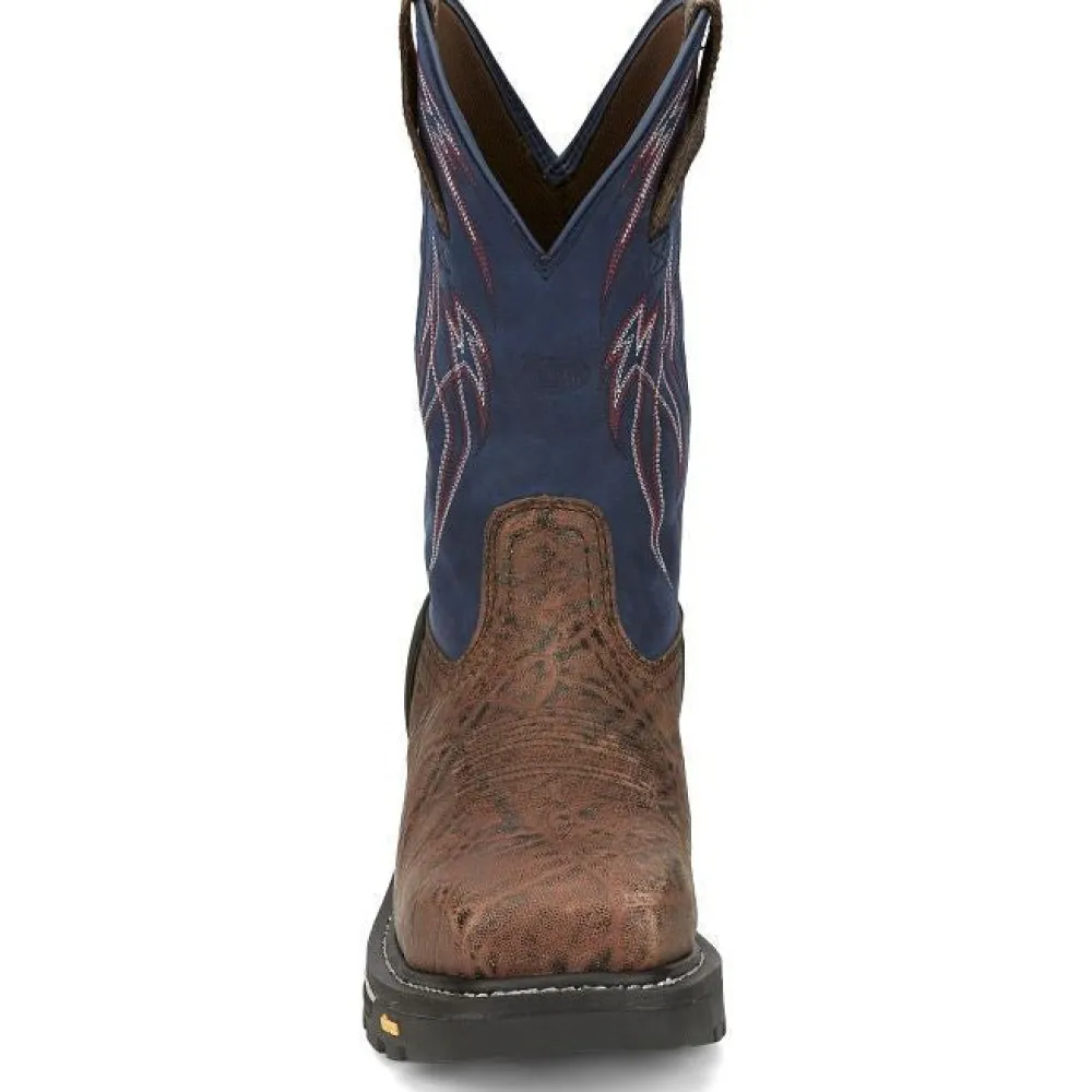 Women Justin Men's Frontline Hiviz 11" WP Comp Toe Western Work Boot -- CR2153